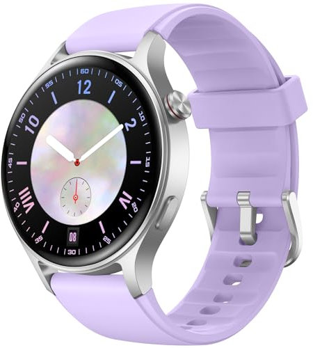 Smartwatch Damen Rund mit Telefonfunktion- 1.32 AMOLED Display, Fitnessuhr mit 110+ Sportmodi &3ATM, Fitness Tracker für iPhone/Android Schrittzähler mit Pulsmesser/ SpO2/ Schlafmonitor- Purple