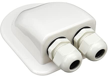 Camper/RV Scatola passacavi a doppio ingresso Pannello solare Tetto Passacavi Passacavi Cavo Camper Bianco Doppio foro RV Accessori for auto for yacht Per accessori per camper, roulotte e camper(Doubl