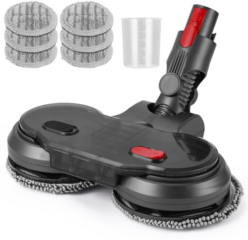 Accesorio Cabezal para Fregona Compatible con Dyson V11, V10, V8, V7 Aspiradora, Repuesto de Cepillo Eléctrico con Depósito de Agua Extraíble y Microfibras, Accesorio de Limpieza para Aspiradora Dyson