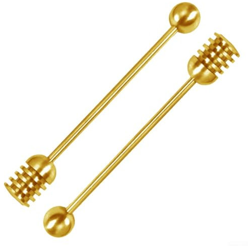 304 Stainless Steel Honey Dippers for Drizzling and Stirring, Dishwasher Safe Kitchen Tools (2pcs)