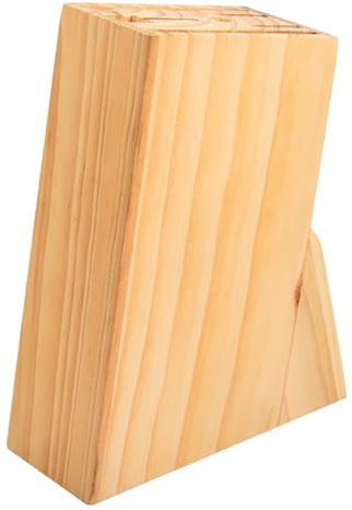 HOLIDYOYO Soporte Para Cuchillos De Cocina De Madera Natural Con Ranuras Multifuncionales Organizador De Cubiertos Para Encimera 7.87X5.82X2.48 Pulgadas