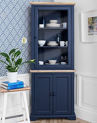 Floree Marineblaue Eckvitrine mit Glastür und Schrank montiert moderne Möbel für Wohnzimmer oder Schlafzimmer