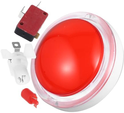 Warmhm Buzzer De Réponse avec LED Lumineuse Bouton Rond Plastique pour Jeu De Fête Buzzer Sonore Et Clignotant Réutilisable pour Classe Et Maison