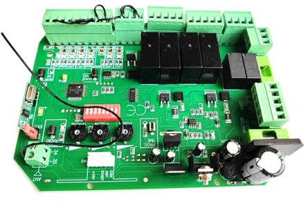 LVSEWOA Moteur de Portail Coulissant, Carte Universelle 24 V CC pour ouvre-Porte battant Automatique à Double Bras, Panneau de Commande, système de contrôle d'accès Intelligent (Kit2)