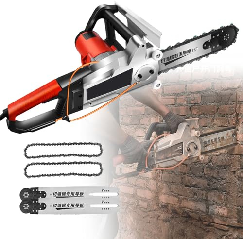 Motosierra eléctrica de diamante para hormigón, cortadora de muros profesional de alta resistencia de 7280 rpm con corte húmedo refrigerado por agua, mango antivibración y supresión,Double Chain-480