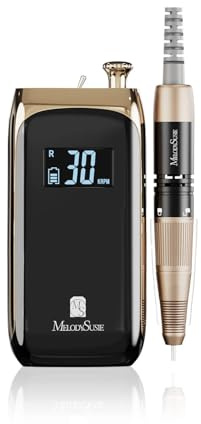 MelodySusie SC320C Ponceuse pour Ongles pour Prothésistes Ongulaires | 30000 tr/min, Rechargeable, LCD écran, Vitesse Réglable, pour le Façonnage, le Retrait du Gel, pour le Salon