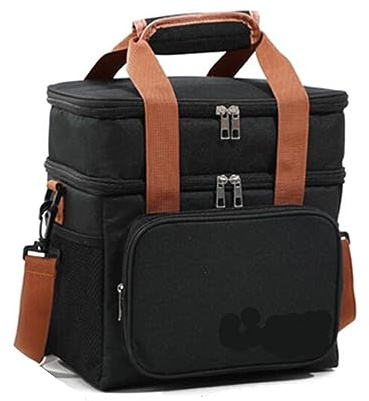 JINGYAN Borse per il pranzo Double Layer Insulated Lunch Bag High Capacity Picnic Bento Box Meal Pouch Food Delivery Bags For