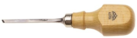 Straight Micro Ball Iron, Slant 3 mm, Palm Chisel Handle, High Quality Carving Iron Made of Special Steel for Precise Work, Durable & Robust, Perfect for Wood Carving & Fine Detail Paint