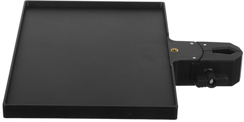 IWOWHERO Organisateur De Maquillage sur Pied Grand Plateau Noir Pinces Ajustables Et Éclairage Professionnel pour Poste De Manucure Salon De Beauté Et Usage Personnel