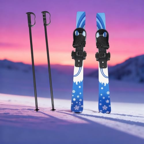 Kids Ski Set with Poles and Adjustable Bindings, Beginner Snow Skis for Kids & Toddlers Ages 2–8, Lightweight Backyard Winter Fun Cross Country Style Skis Durable Low-Resistant Ski Boards for Learning