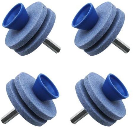 4 piezas de piedra de molienda, herramienta de jardín, afilador más rápido, herramienta de cabeza de molienda giratoria, cortador de césped, accesorios para cortacésped, afilador cómodo