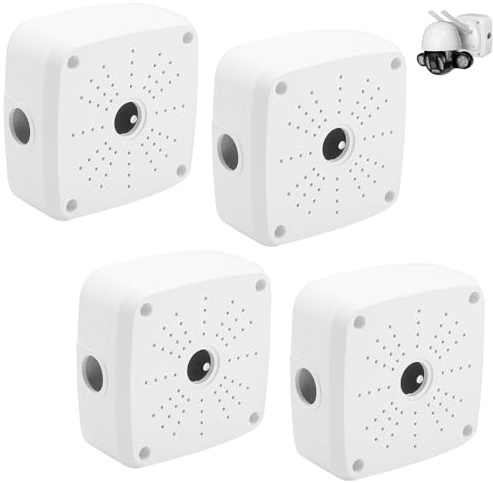 Nimblyne Lot de 4 boîtes de jonction universelles en plastique épais pour caméra de surveillance - Pour montage extérieur sécurisé - Blanc