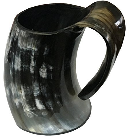 Cuerno Taza Vikingo Timbales Cerveza Ale Copa De Vino Juego de tronos Tarro Mead Medieval Arpillera Regalo Vaso Cuerno de buey Vaso Vasijas Real Hecho a mano con Handicrafts Home - Natural, Mediana
