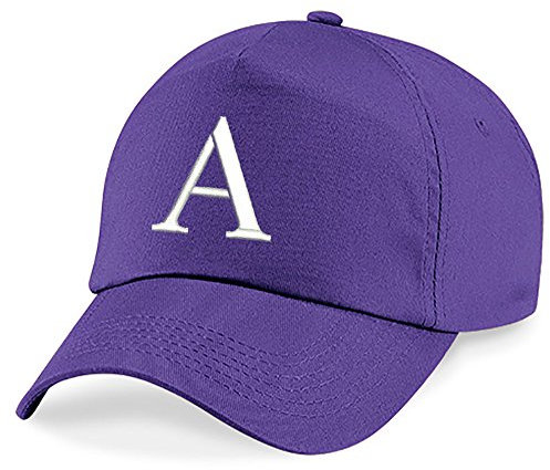 4sold New Casquette de Baseball Cap BRODÉ Letter A Z Garçon Fille Enfants Chapeau Bonnet Unisexe Violet (A)