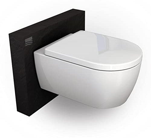 BERNSTEIN - Toilettes suspendues design, WC cuvette suspendue avec couvercle à fermeture progressive - 54,5x36x33,5cm - NT2019 - Blanc brillant