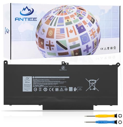 ANTIEE F3YGT Laptop Batteria di Ricambio per Dell Latitude 12 7000 7280 7290 Latitude 7380 7390 7480 7490 E7480 E7280 Notebook 0F3YGT DM3WC DM6WC 0DM3WC 2X39G KG7VF V4940 451-BBYE 7.6V 60Wh