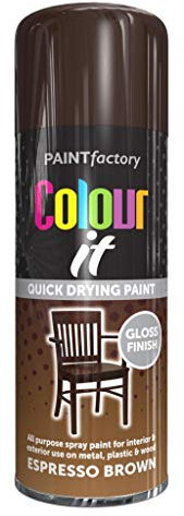 400ml Colour IT Espresso Brown Gloss All Purpose Spray Paint Metal Wood Plastic