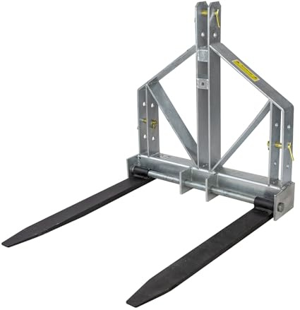 DEMA Palettengabel DPG900Z Kat 1+2, Traktor Heckgabel, stapelbar, klappbar, verzinkt, für Garten, Hof, Lager, bis 900kg