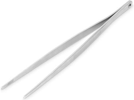 Weber Tongs (30cm), made of stainless steel, ideal for turning delicate grill food such as asparagus, shrimp, mussels, or vegetables - Silver (6208)