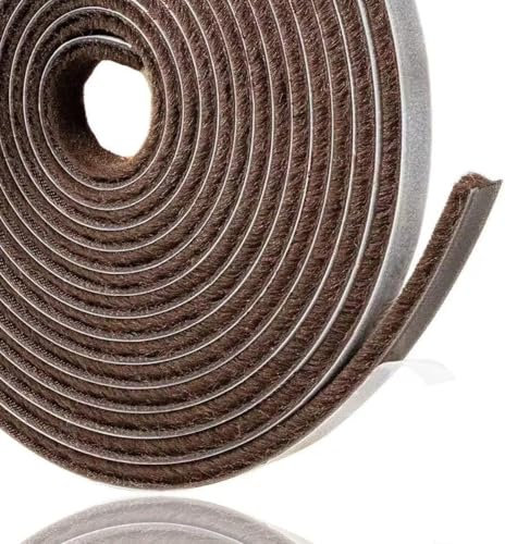 Lamondre 10 Meters Draft excluder for Doors, Window Seal Strip, Adhesive Draught Stopper, Draught excluder for Door, Window, Wardrobe - High-Density Felt - 9mm(W) * 9mm(H) - Brown