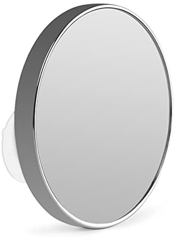 Orbegozo ESP 2000 - Espejo de Pared, 17 cm diámetro, 3 ventosas, Aumento x5, Cromado, Bolsa de Transporte