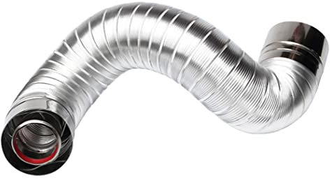 0℃ Outdoor Tube Droit pour Conduit de Fumée Inoxydable, Tuyau de Raccordement au Conduit de Cheminée pour Chaudières Murales à Gaz et Chauffe-Eau équilibrés,Hose (40~80cm)