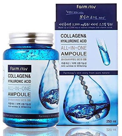 Ampoule hydratante tout-en-un au collagène et à l'acide hyaluronique (250 ml) pour séjour à la ferme