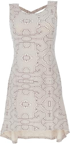 GURU SHOP Mini abito con spalline in cotone biologico, abito Vokuhila da donna, bianco naturale, 50