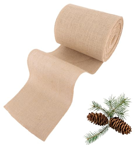 DAJAVE Rouleau de Chemin de Table en Jute 20 cm x 20 m, Toile de Jute Naturelle, Chemin de Table Toile de Jute, Parfait pour Mariages et Décorations DIY - Rouleau Toile de Jute au Mètre