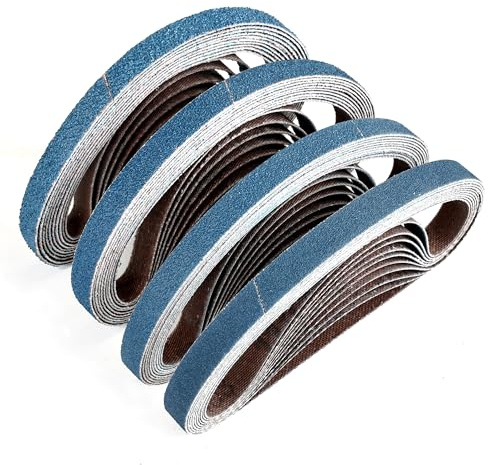 40Pcs 10 x 330 mm Zirconia Sanding Belts, 40/60/80/120 Grit Sander Belts | ABRAPRO 40Pcs Value Pack: 10 each of 40/60/80/120 grit zirconia sanding belts for metal, wood, polishing and rust removal