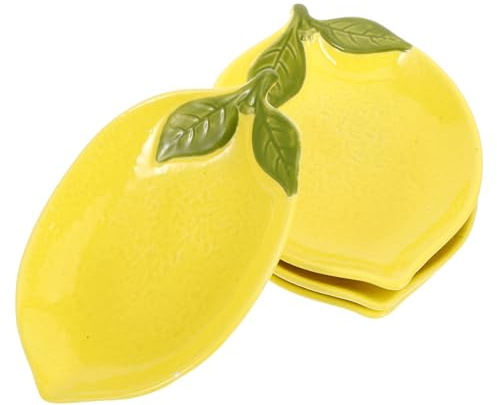 BIUDECO 4piezas Tazón De Limón De Cerámica Cuenco De Postre Para Restaurante y Hogar Práctico y Fácil De Limpiar