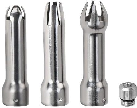 QTTRPCU 3 Sahnespender Ersatzteile, Edelstahl Tüllen, Spritztüllen Set für Tüllen-Set Universal-Sahnespender-Ersatztüllen