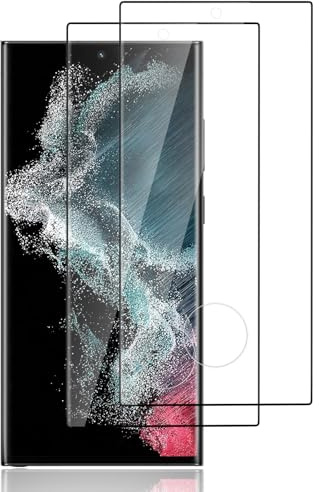 Elekpia für Panzerglas Kompatibel mit Samsung Galaxy S22 Ultra, [2 Stück] 9H Härte Schutzfoile, Frei von Kratzern, Kratzfest Displayschutzfolie, Anti-Fingerabdruck, 3D Full Screen Folie - Schwarz