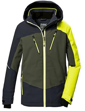 killtec Jungen Skijacke/Funktionsjacke wasserdicht mit Kapuze und Schneefang KSW 389 BYS SKI JCKT, dunkeloliv, 128, 42099-000