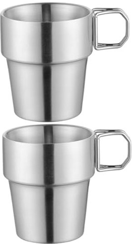 Yardwe 2stücke Faltbare -trinkbecher Mit Griff Campingbecher Doppelwandig Isoliert Für Outdoor-aktivitäten Langlebig Und