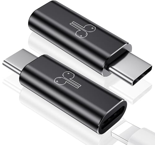 Temdan 2 Pack Lightning to USB C Adapter for iPhone 15/16 Pro/Pro Max/Plus, Support Audio/OTG Adapter, Type C Charger Connector Cable, Black