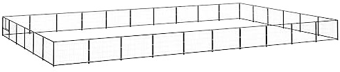 DYRJDJWIDHW hundebox alu,hundebox Metall,hundezwinger,Hundezwinger Schwarz 60 m² StahlEntworfen für Garten und Terrasse.