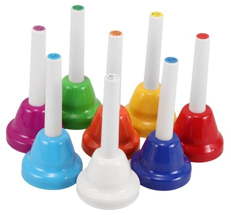 VICASKY 8stücke Metall-handglocke Diatonische Musikglocken Schlag-musikspielzeug Handglocken Für Junge Mädchen Musikinstrumente Für Kleinkinder Instrumente Für Unterricht