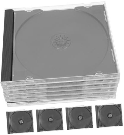 Zerodeko Custodia Trasparente Per Cd e Dvd in Plastica Vassoio Nero, Porta Cd Organizer Per Archiviazione e Protezione Dischi, Set Da 10 Pezzi Per Uso Domestico e Ufficio