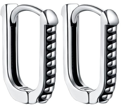 Aroncnet herr dam örhängen vikinger: Vintage örhängen geometrisk hjärta triangel stor cirkel av rostfritt stål med gjutet mönster och svart oxidering vintage mode damörhängen i silver, Default, Plast,