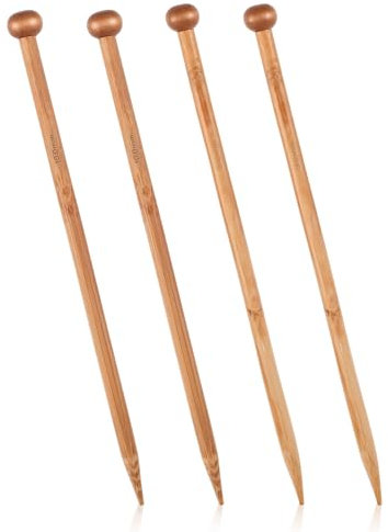 4 Stück Bambus Stricknadel 10 Zoll Gerade Stricknadeln Einspitzige Groß Stricknadeln Holz Nadelspiel 20 Cm Länge Stricknadeln für Schals, Mützen,Pullover, Socken Stricken für Anfänger(9mm+10mm)