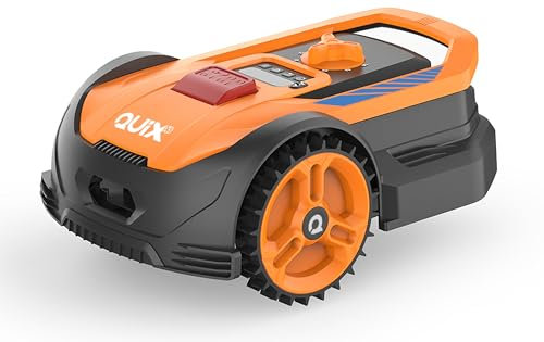 VILLAGER QUIX XS - Robot tosaerba compatto da 18 V a batteria fino a 300 m² - 160 mm di larghezza di taglio, altezza di taglio 20-50 mm, sensore di pioggia, protezione PIN, stazione di ricarica auto