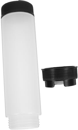 OUNONA Dual-head Black Plastic Condiment Bottles 2 Pack Sleek Modern Elegance First-in First-out Design Precise Control Sauce Dispensers for Kitchen and Dining Table