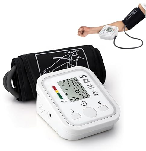 Digital Upper Arm Blood Pressure Monitor – Automatic BP Machine with Large LCD Display, 99 Memory, Adjustable Cuff, One Touch Operation – Accurate Home & Professional Use, Battery/AC Powered