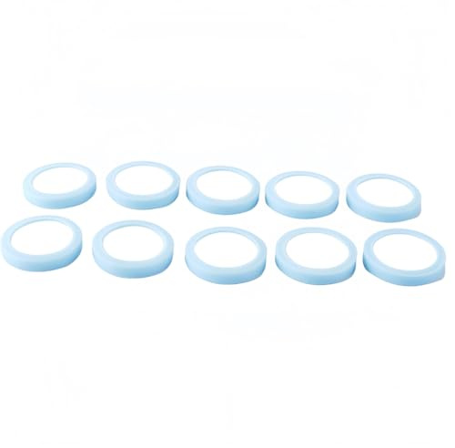 Hoite Difusor de disco cerámico de CO2 de alta densidad para acuario, 10 unidades, 31 mm, disco de repuesto de dióxido de carbono con anillo exterior azul y blanco.