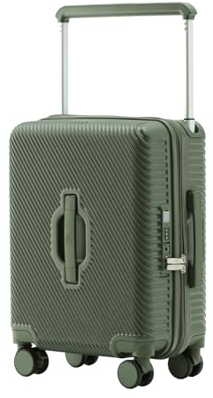 LIGHTGO Valise Extensible avec Roues freinées et Port USB, Valise Rigide à soute, Tige Centrale de Traction, Serrure approuvée pour la sécurité des Voyages (Vert foncé, 20 Pouces)