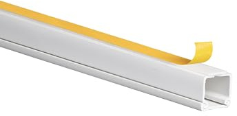 KOMIB KKS1616RW-10M Kabelkanal 16 x 16 x 2000 mm Reinweiß Selbstklebend PVC / 10 Meter - 5 x 2m (5 Stangen) Elektroinstallation Kabelorganisation, Langlebige Qualität