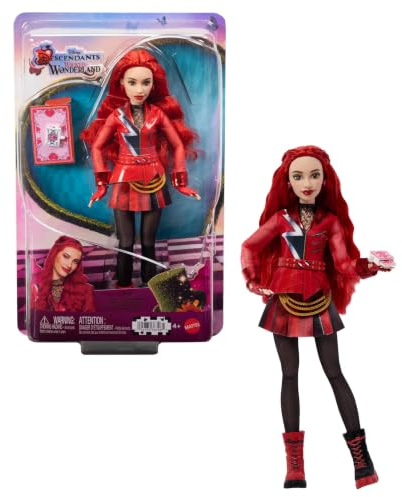 Mattel Disney Descendants: Wicked Wonderland Red Fashion Doll | Daughter of Queen of Hearts Fashion Doll with Removable Outfit & Deck of Cards Accessory, Inspired by the Movie, JMP45
