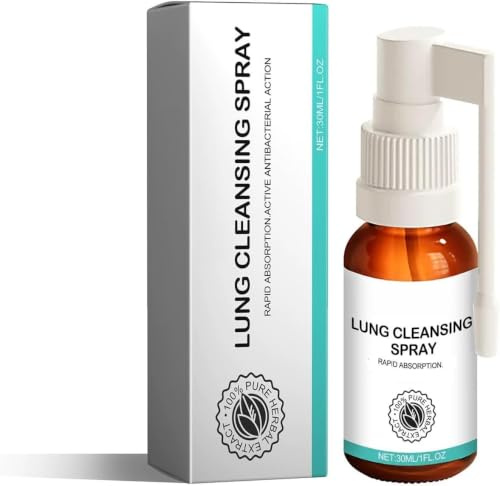 Spray Detergente per Polmoni, Spray per la Gola alle Erbe 30ml, Formula a Base di Estratti Naturali, Per una Sensazione di Freschezza e Benessere, Allevia il Disagio della Gola Secca