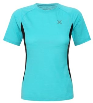MONTURA Rise T-Shirt Tecnica da Donna, Ideale per Varie attività Outdoor e Tempo Libero (IT, Testo, XL, Regular, Regular, Turchese)